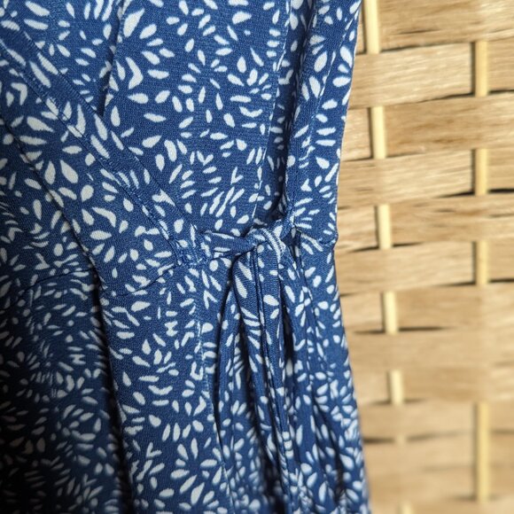 Midi Dress, Blue and White - Picture 3 of 4